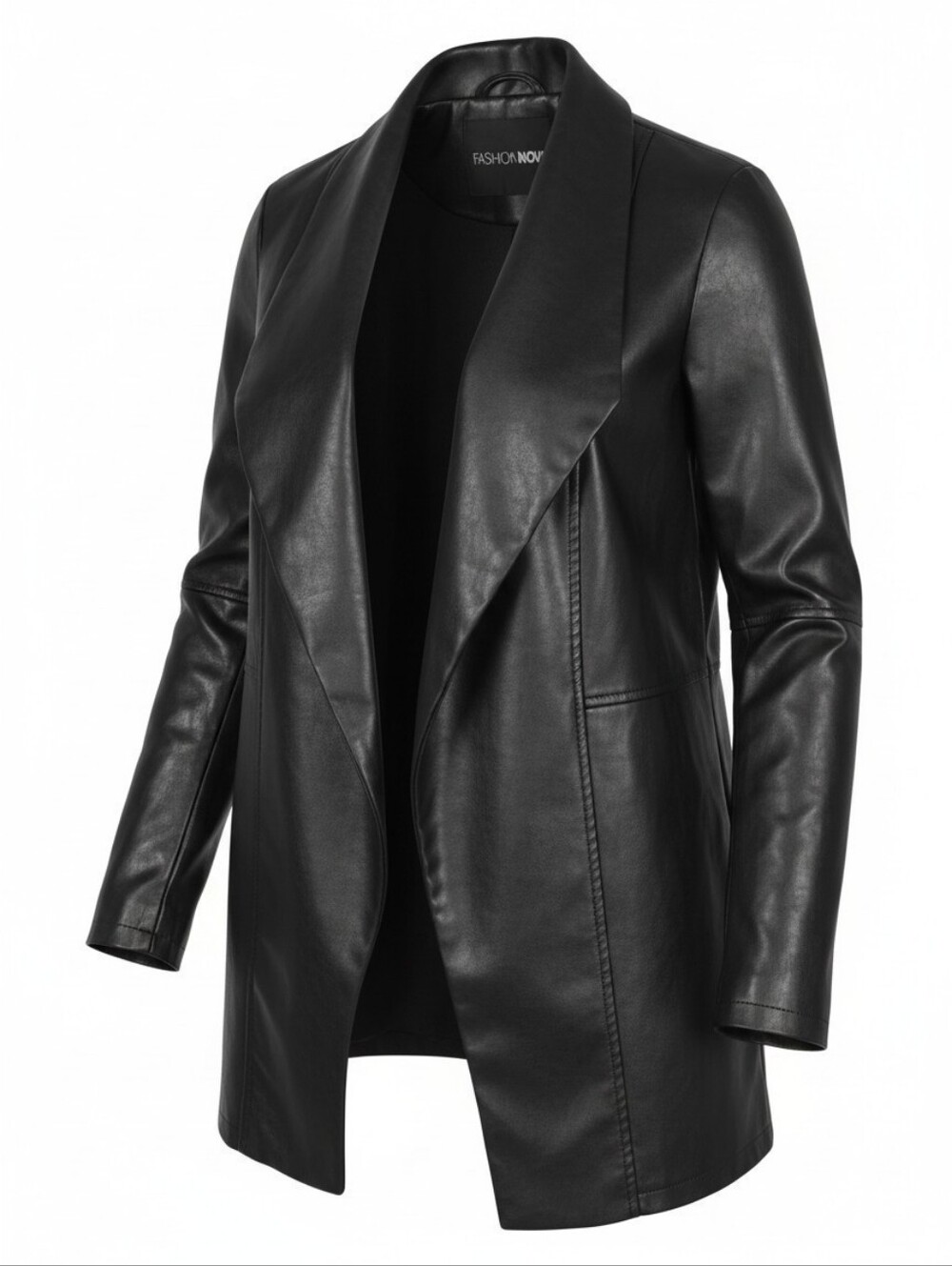 Fashion Nova Black Vegan Leather Blazer Jacket Pockets Grunge Street Punk City S